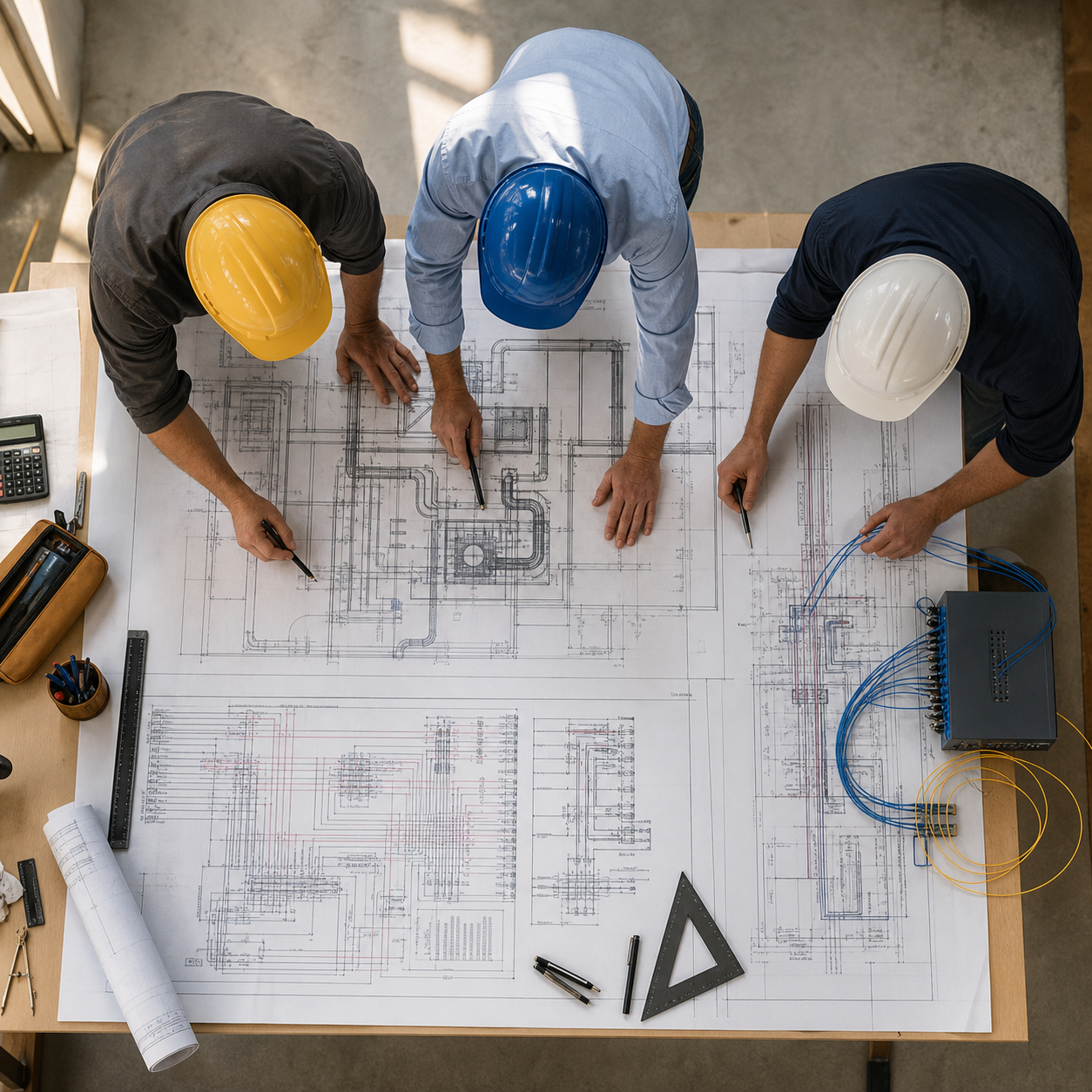 Integrated electrical, mechanical, and telecommunications systems