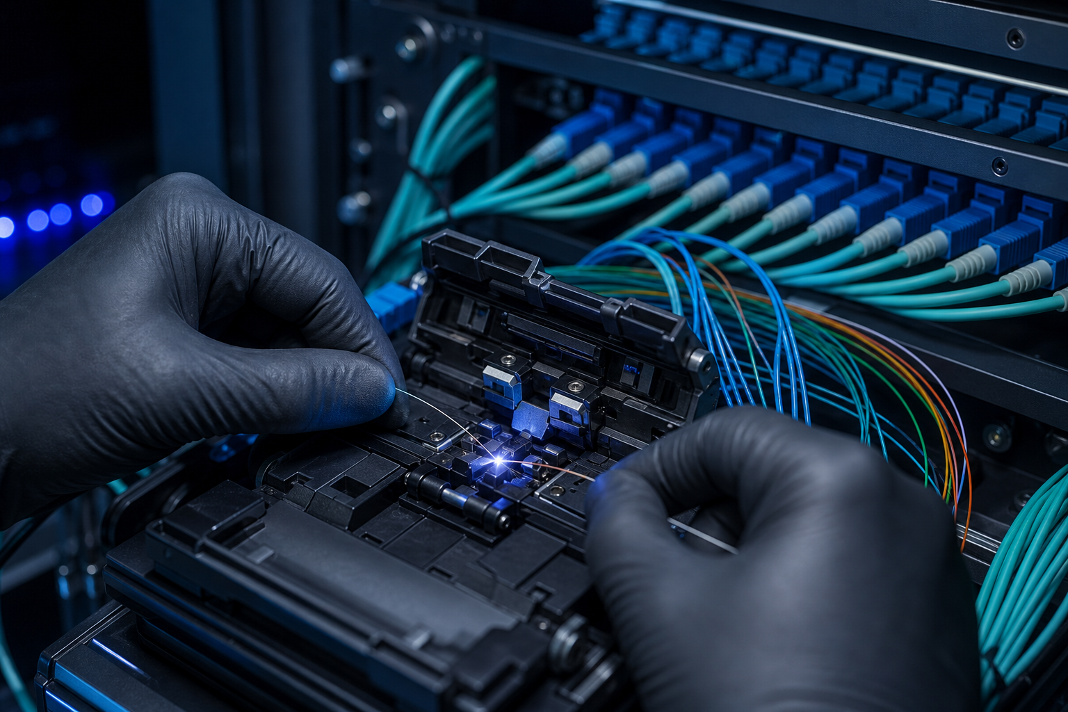 Telecommunications contractor supervising network work